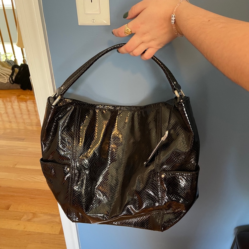 Cole Haan black snakeskin purse